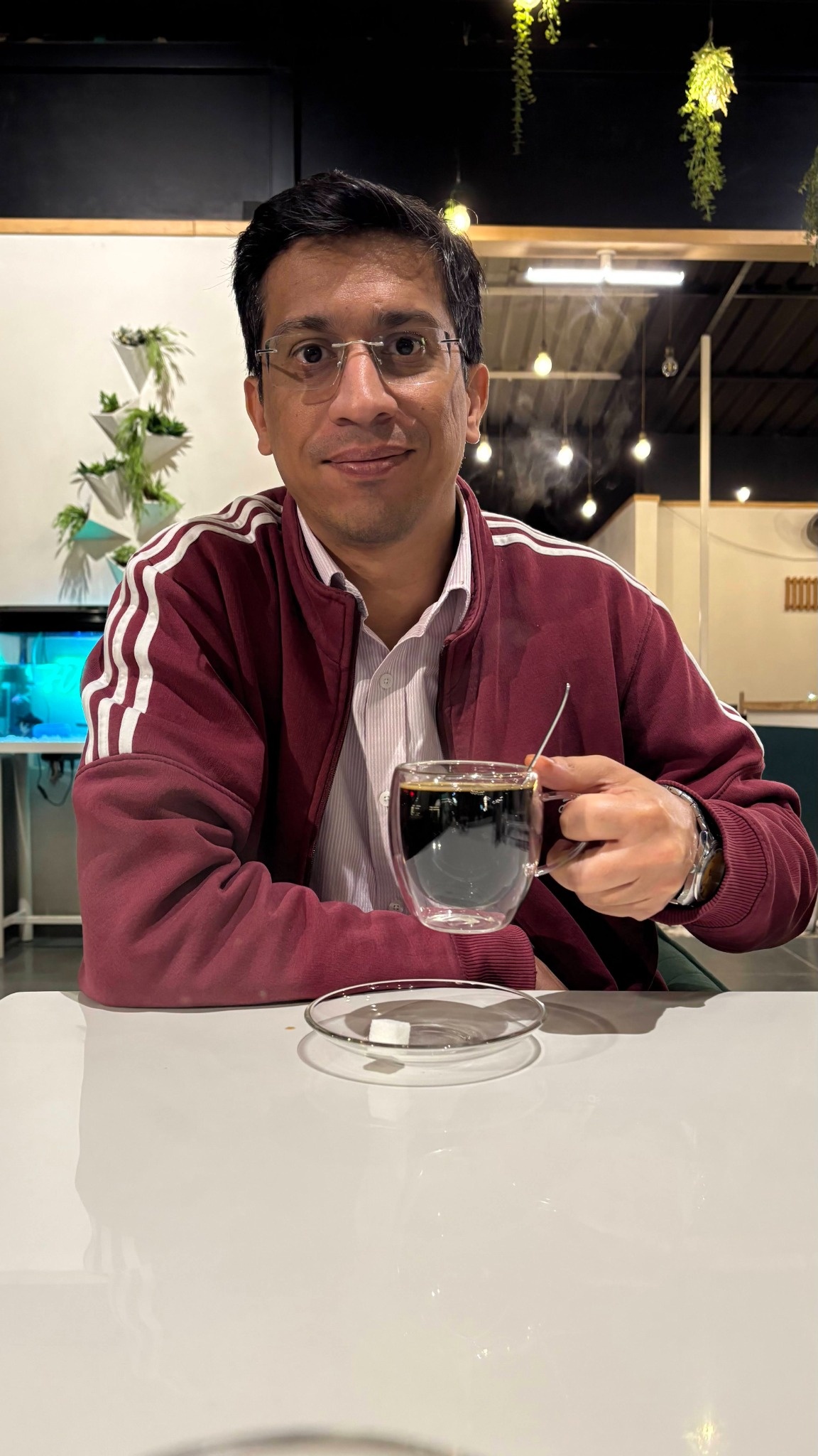 Manuj Gupta taking a coffee break